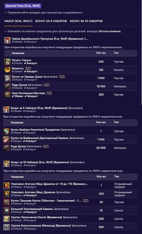 Passes for December https://l2central.info/essence/events_and_promos/3635.html — изображение 2